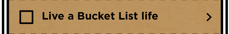 screenshot from iPhone app with bucket list item: live a bucket list life